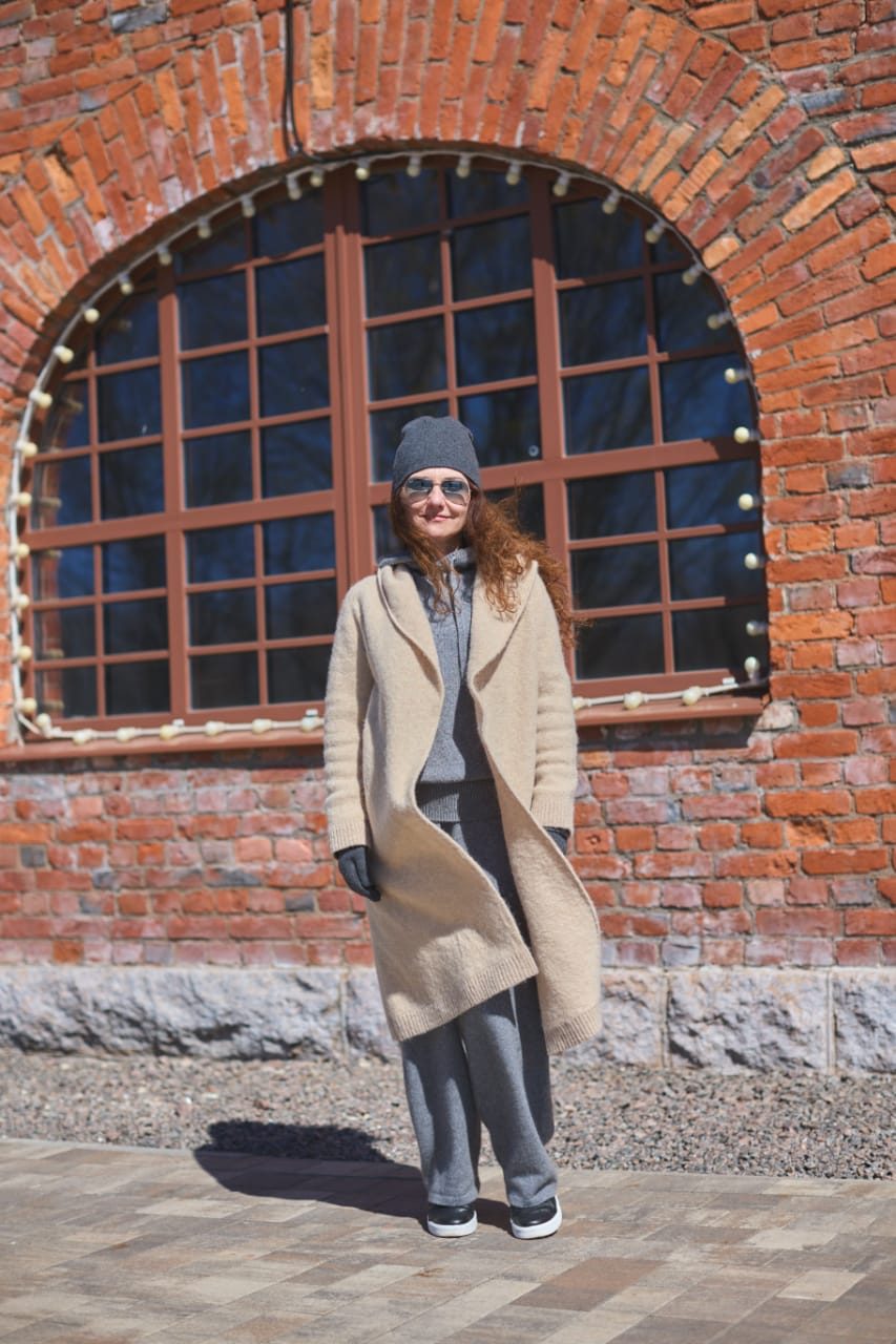 Long manteau en laine d'alpaga